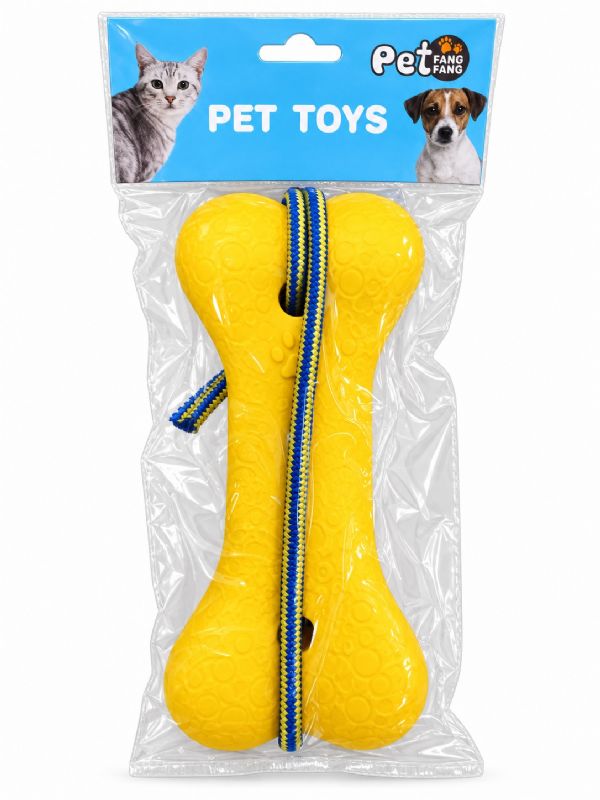 Photo of Large Dog Bone With Chord Dog Toy Pk6