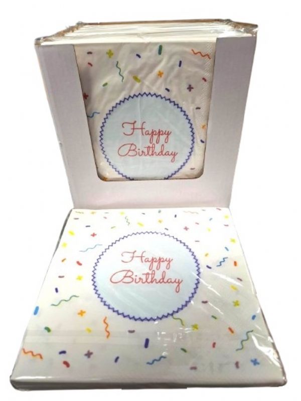 Photo of 3ply Napkins Happy Birthday  Pk10 D/box
