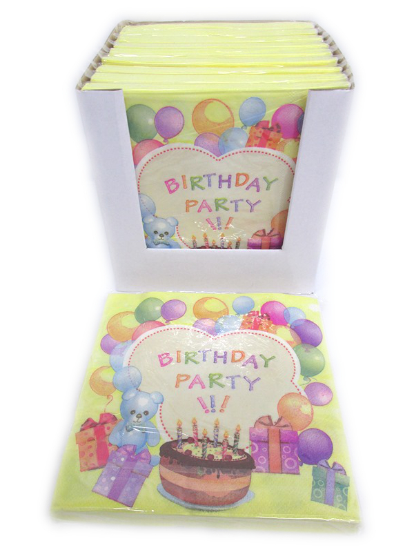 Image of Everyday Napkins  B/day Party Pk10x20's Pf71b