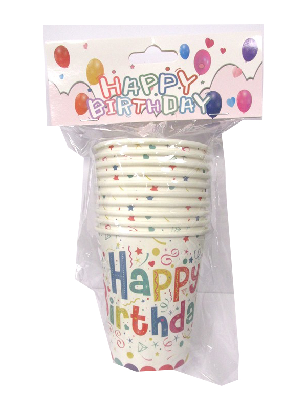 Image of Bday Party Paper Cups Pk24x10's  Ps002a