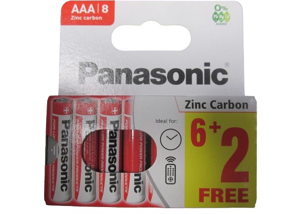 Image of Panasonic Aaa  6+2 Free Zinc Pk20 X 8'S