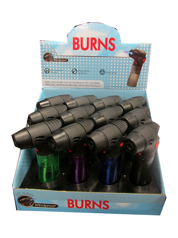 Image of Burns Jet Flame Blow Tourch Lighter  Pk12