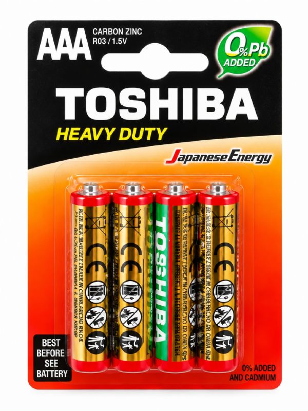 Photo of Red/black Toshiba Aaa Zinc 8pk Batteries Pk12