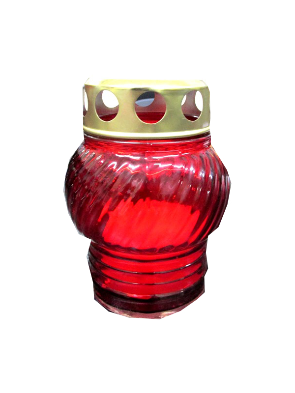 Image of Grave Tealight Holder Red Glass  4inch Pk19