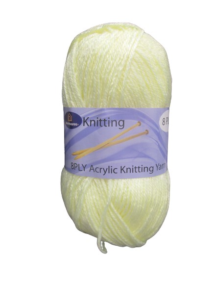 Image of Lemon Acrylic Knitting Yarn 100g Pk10