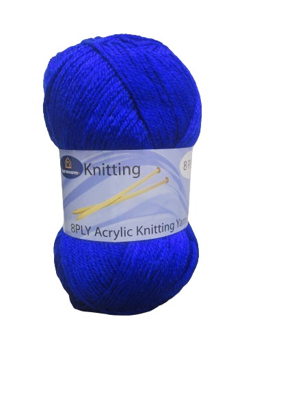 Image of Royal Blue Acrylic Knitting Yarn 100g Pk10