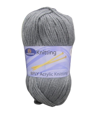 Image of Steel Grey  Acrylic Knitting Yarn 100g Pk10