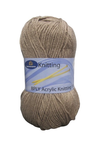 Image of Oatmeal Beige Acrylic Knitting Yarn 100g Pk10