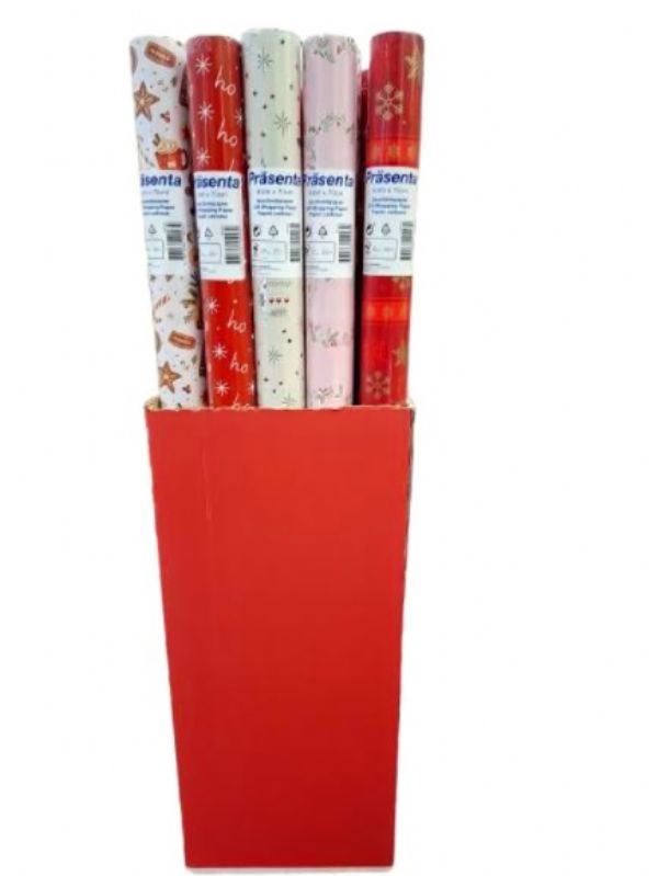 Photo of Xmas Traditional Wrap 4m  Red D/box Pk24