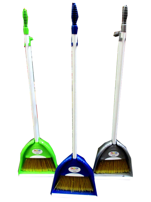 Image of Long Handle Dustpan & Brush Asst  Pk12