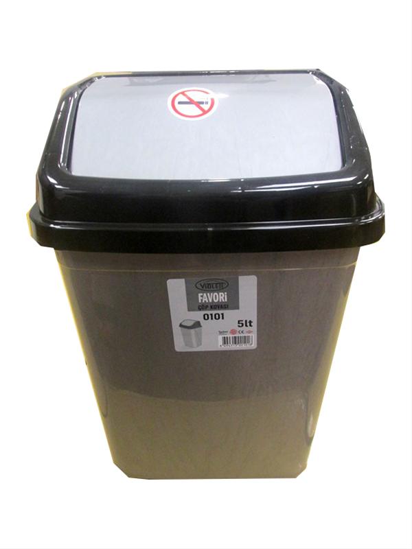 Photo of Grey Metallic 5l Flip Top Bin Pk36