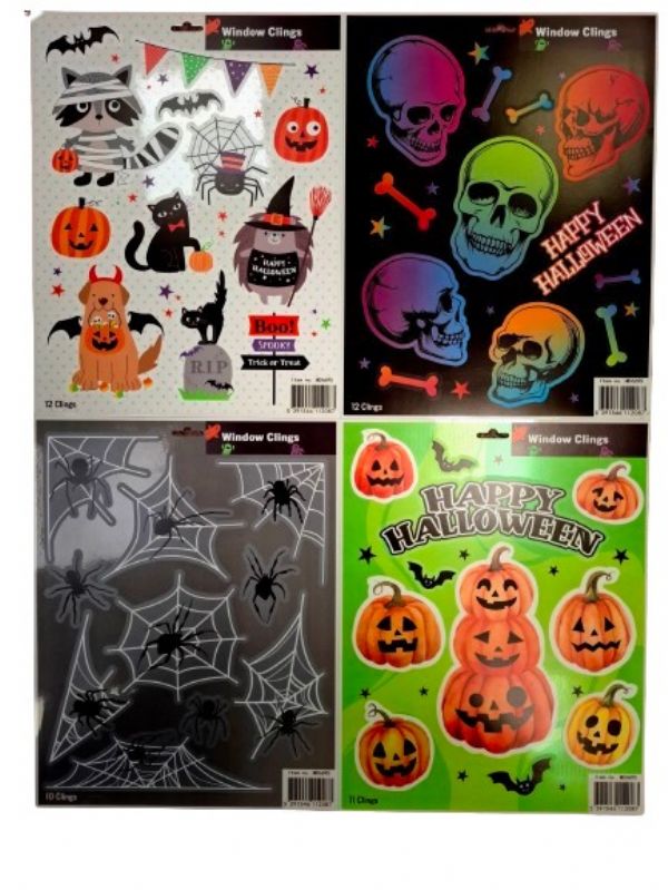 Photo of #1 Halloween Window Clings 4 Asst Pk36