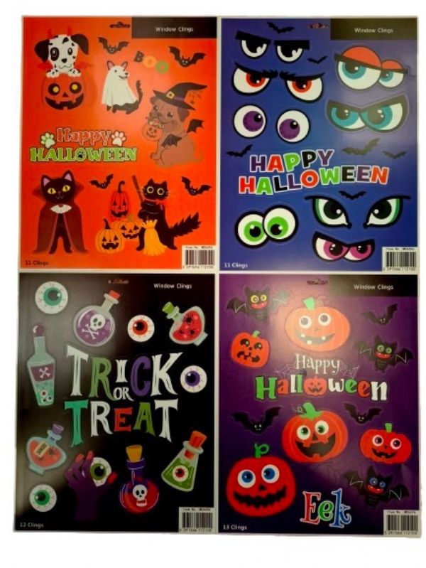 Photo of #2 Halloween Window Clings 4 Asst Pk36