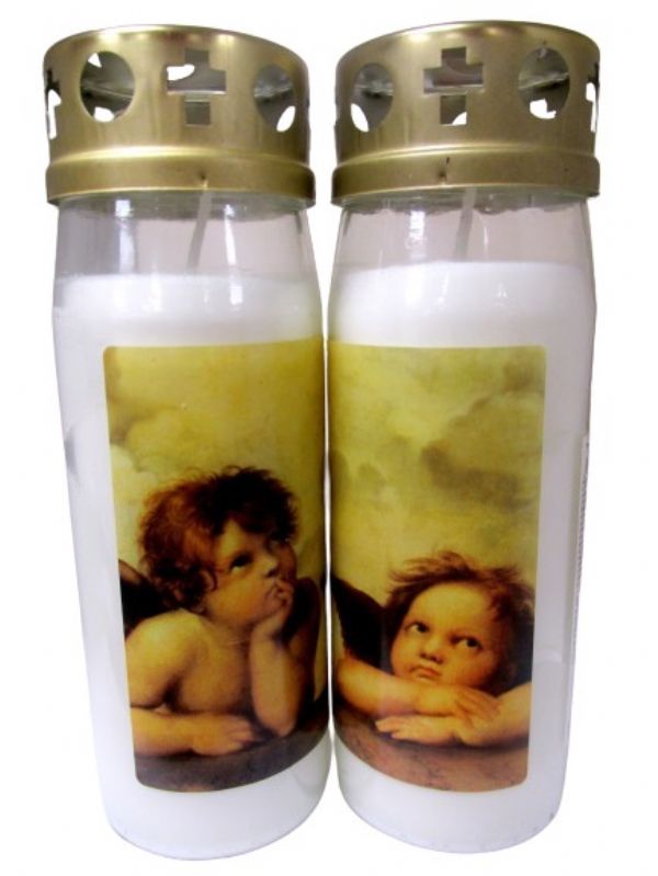 Photo of Renaissance Angels Glass Grave Cand 18cm Pk24